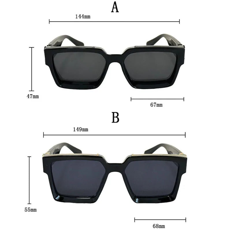 Millionaire Square Sunglasses For Men Retro Sunscreen Sunglasses Women