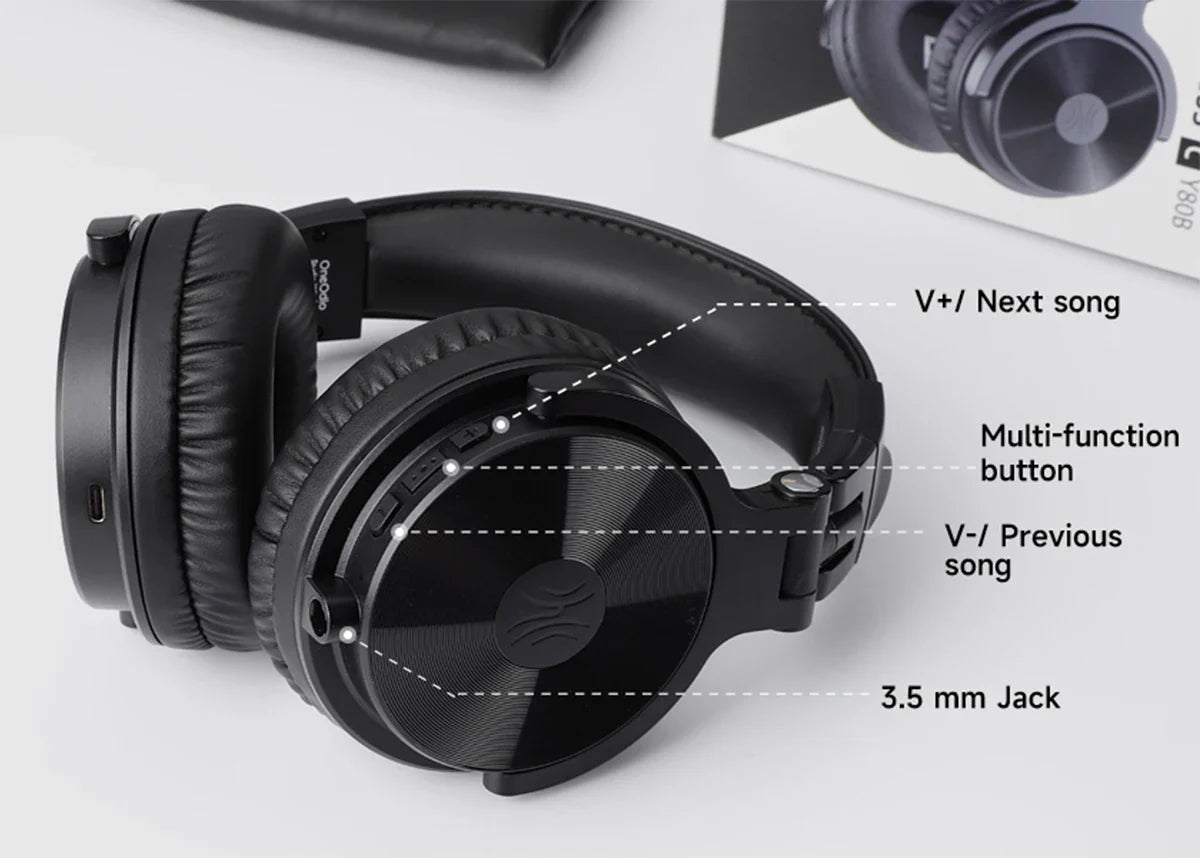Oneodio Bluetooth Wireless Headphones With Microphone 110Hr Hi-Res Over Ear Bluetooth 5.2 Headset Earphone For Phone PC Sports