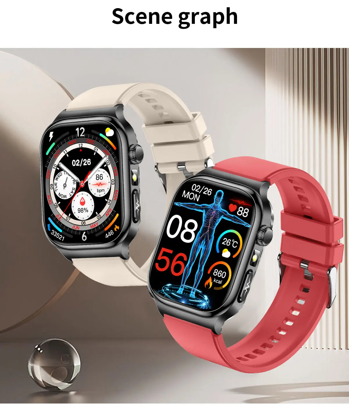 2025 New Five organ examination Health Care Smart Watch Men ECG+PPG Uric Acid Blood Fat Bluetooth Call Sports tracker Smartwatch