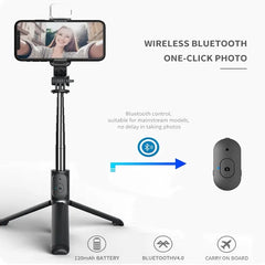 Phone Selfie stick Tripod 1045mm with Wireless Bluetooth LED Fill Light