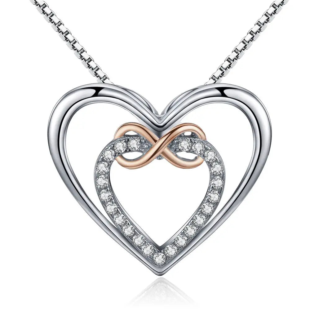 WOSTU 925 Sterling Silver European Simple CZ Ear Buckles Heart Hoop Earrings for Women Wedding Gift Minimalism Jewelry E737