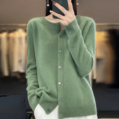 Spring and Autumn  New 100% pure merino cashmere sweater women's O-neck