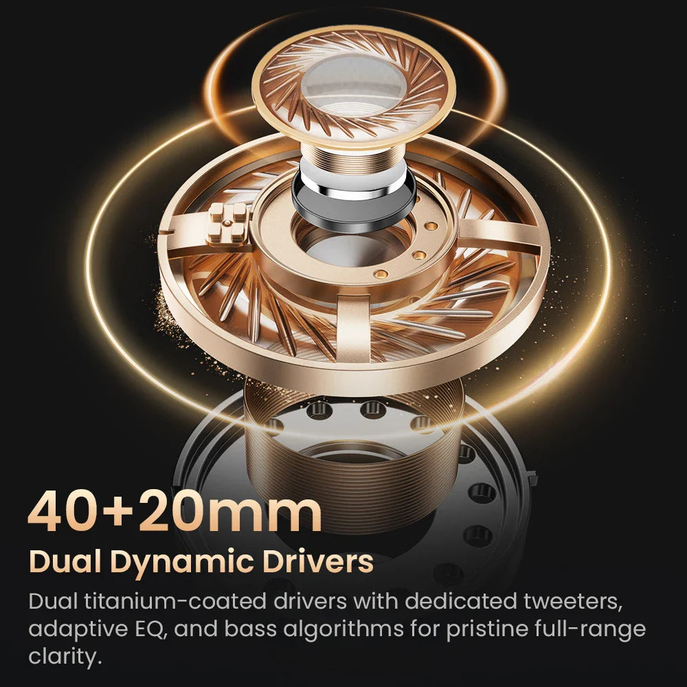 HAYLOU S40 ANC Wireless Headphone 50dB Noise Canceling Hi-Res 3D Spatial Audio Earphone with LDAC Bluetooth 6.0 Over Ear Headset