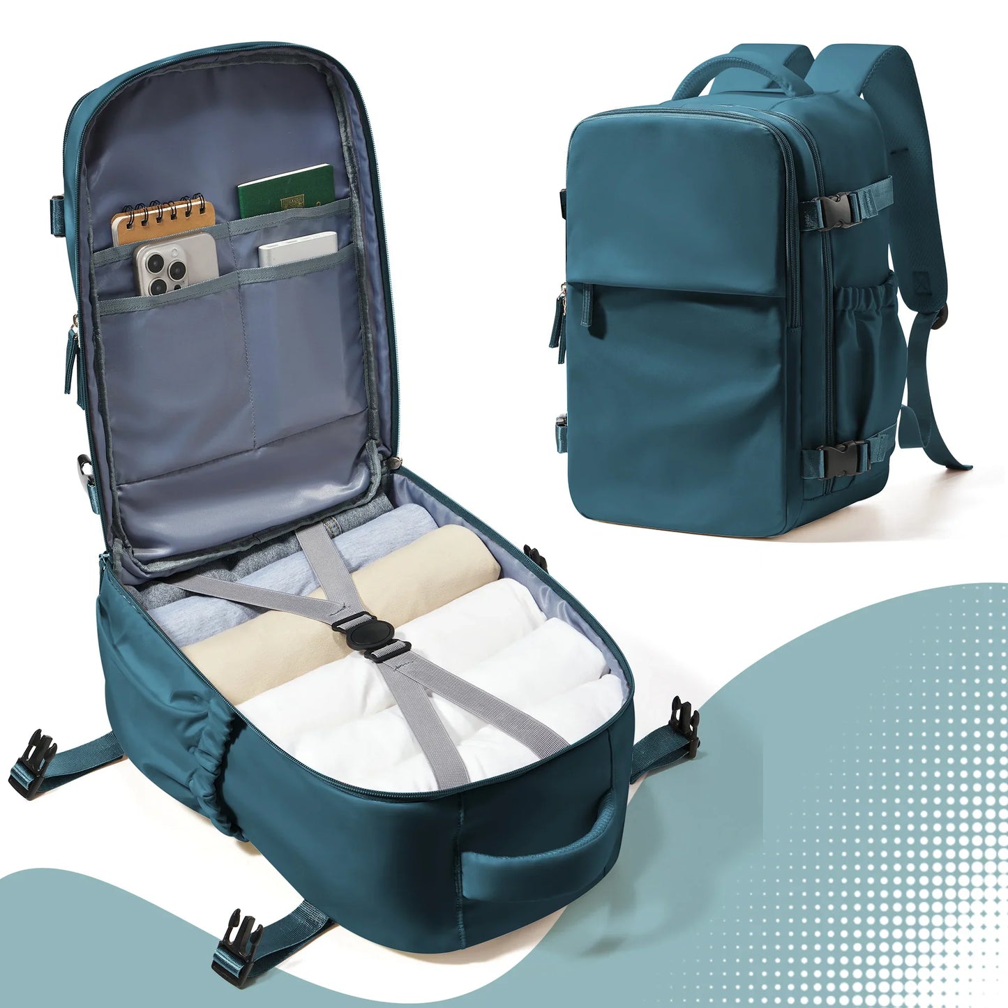 Travel Backpack Cabin Bag 40x26x18 Wizzair Carry-Ons, Aeroplane Men Women 15.6 inch Laptop Backpack, Waterproof Casual Bussiness