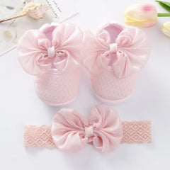 Baby Shoes Soft Sole Baby Girls Princess Shoes with Headband