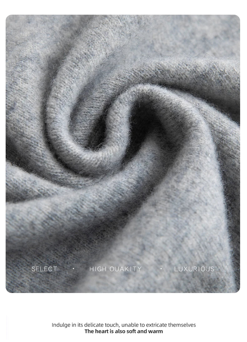 Pure Wool Sweater Men's Autumn Winter O-Neck Pullovers Business Casual