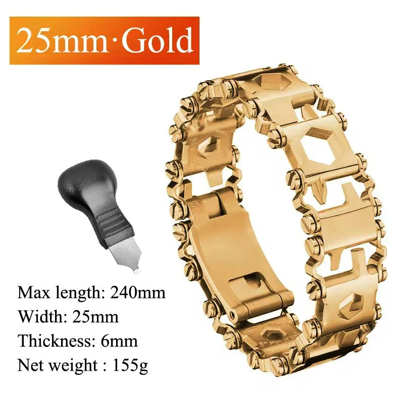 Multifunctional Bracelet Stainless Steel Men's Outdoor Tool Bracelet 29 in 1 Bracelet European and American Couple Watch Strap