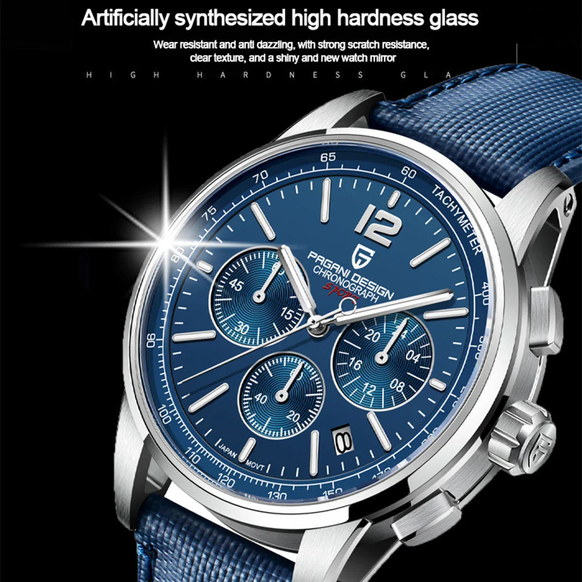 PAGANI DESIGN 2024 New Fashionable Luxury Casual Men's Quartz Watch VK63 100M Waterproof Sapphire Glass Stainless Steel Watch