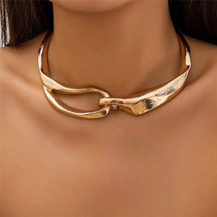 Exaggerated Chunky Heavy Metal Big Torques Choker Necklace Women Punk Goth