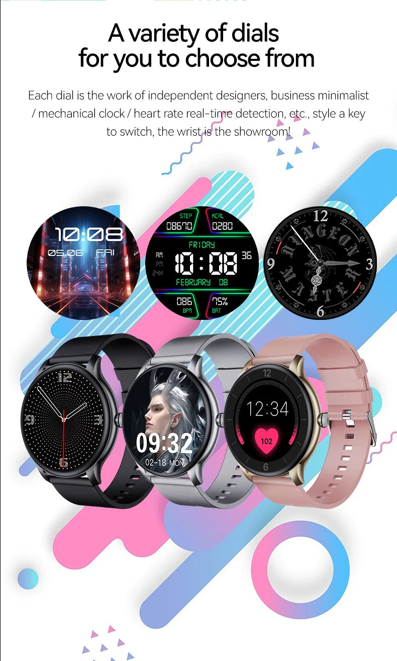 LAXASFIT 2025 New Smart Watch 1.52inch HD Full Touch Scree Bluetooth Dial and Answer Smartwatch Men and Women Christmas Gifts