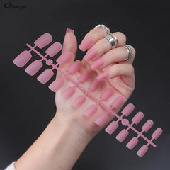 Solid Color Long Square Head Frosted Manicure Patch Wearing Nail Piece Semi-finished Fake Nails Multi-color Strip False Nails