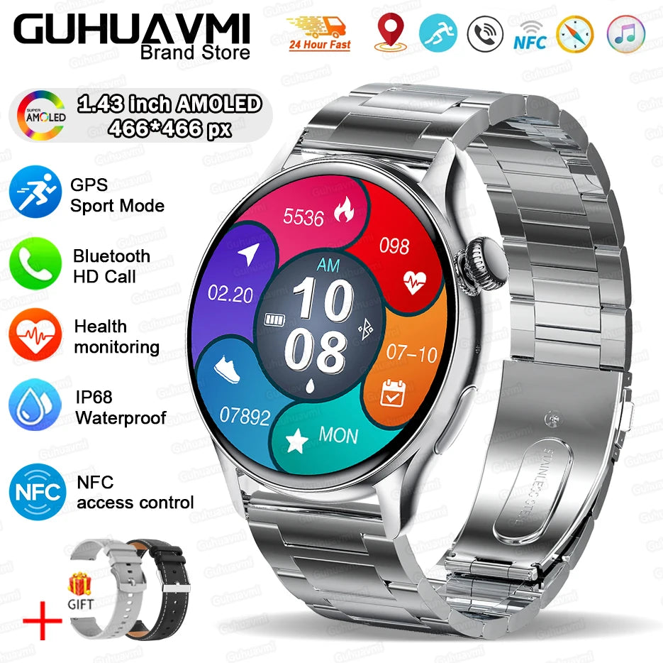 2026New Smart Watch Women Custom Dial NFC GPS trajectory clock Heart Rate bloodpressure BT Call Smartwatch For Android iOS mini