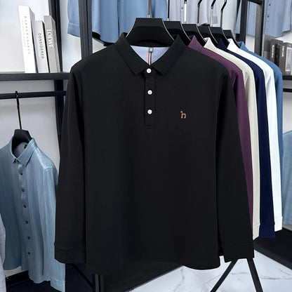 Premium Brand Quality Men's Polo Shirt Autumn Fashion Cartoon Embroid Long Sleeve Exquisite Lapel T-Shirt Business Menswear Top