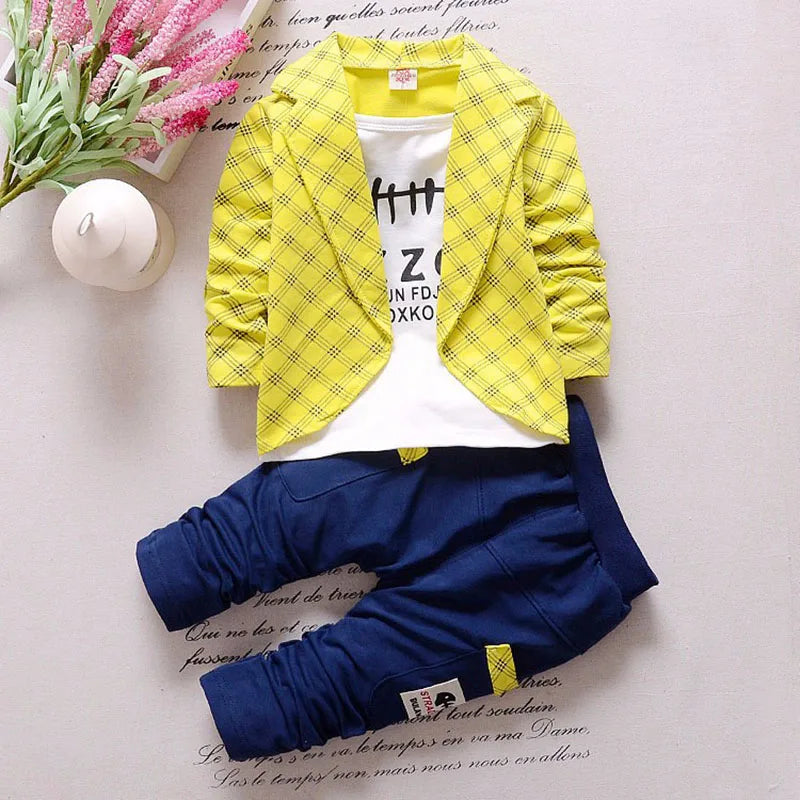 Kid Boy Clothes Gentleman Boy Outfit Children Clothing Long Sleeve Shirt+Pant 2Pcs/Set Baby Outerwear Infant Tracksuit A1274