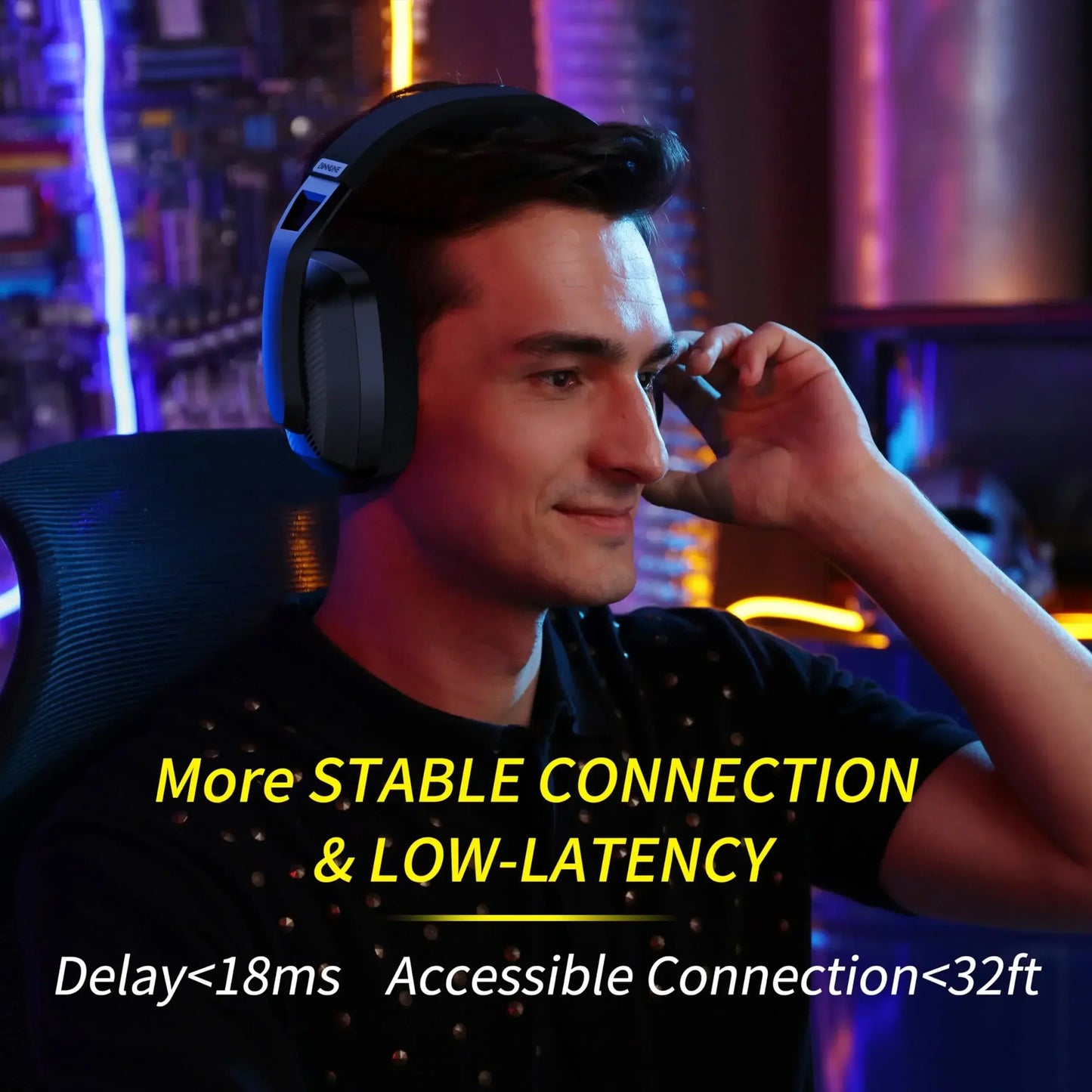 BINNUNE BW06 2.4GHz Bluetooth Gaming Headset with Mic for PS5 PS4 PC Mac Playstation Wireless Gaming headphone with Microphone