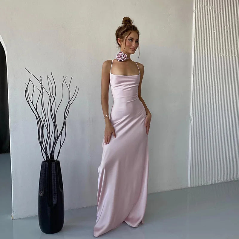 Evening Dresses: Long Dress with Halter Belt for Women