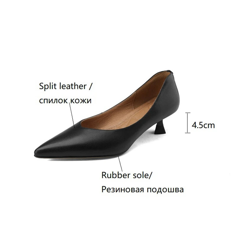 NEW Spring Shoes for Women Pointed Toe Thin Heel Women Pumps Split Leather High Heels Women's Stiletto Heels Office Ladies Shoes