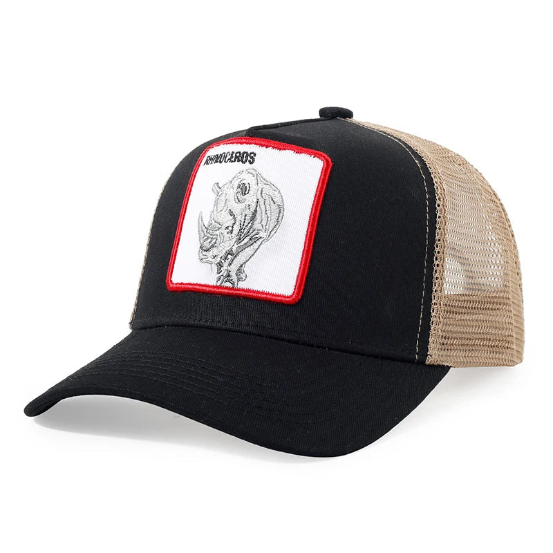 Animal Embroidery Color Block Cartoon Baseball Hats New Men Women Mesh Sunshade Casual Breathable Fashion Versatile Trucker Caps
