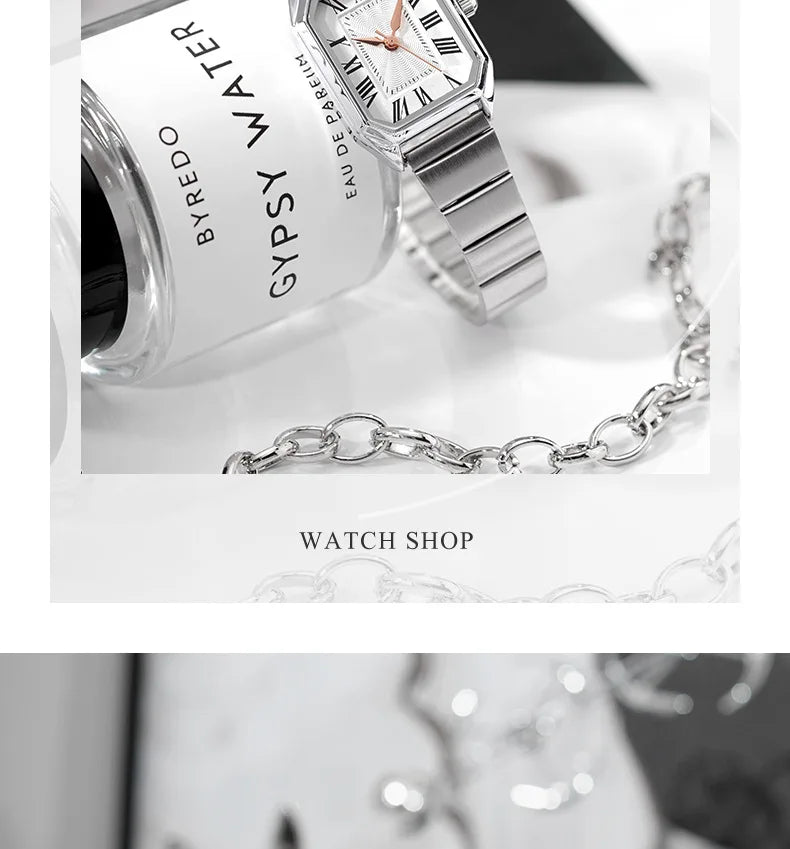 Dropshipping Luxury Women Quartz Watch Casual Fashion  Stainless Steel Strap Wristwatch Relojes Para Mujer Ladies Gifts