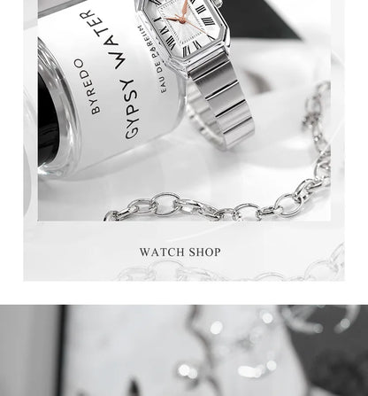 Dropshipping Luxury Women Quartz Watch Casual Fashion  Stainless Steel Strap Wristwatch Relojes Para Mujer Ladies Gifts