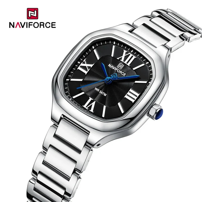 NAVIFORCE Brand High Quality Women Quartz Watch Stainless Steel Strap Casual Elegant Waterproof Wristwatch Relogio Feminino 2024