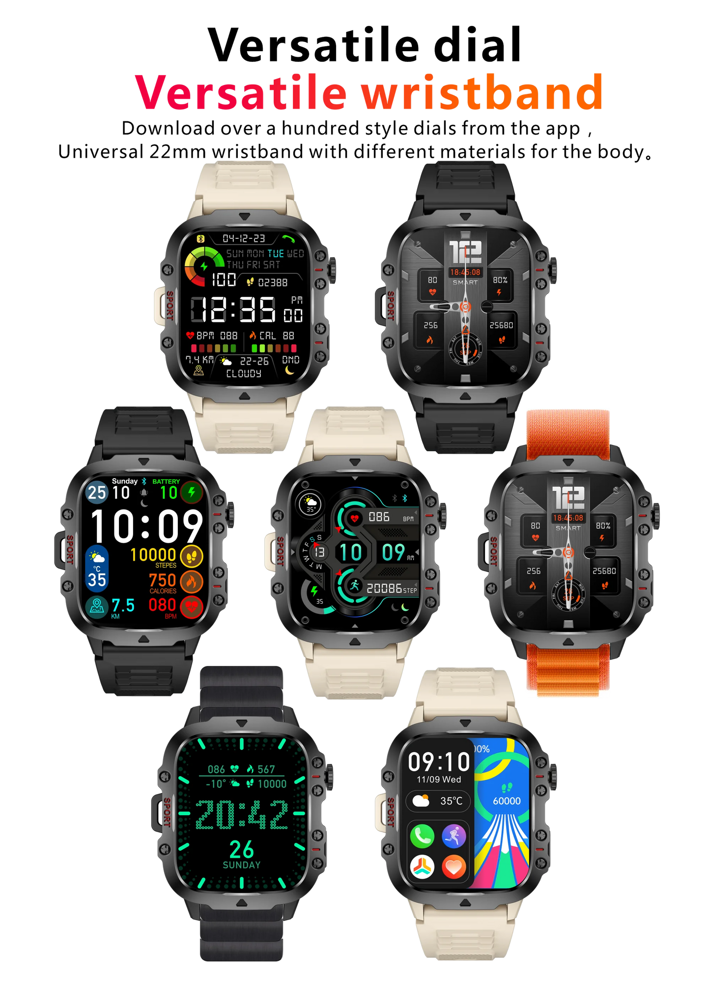 Military Men Smart Watch Bluetooth Call Fitness Clock Heart Monitor 3ATM Swim Waterproof Sport Smartwatch for IOS Android 2025