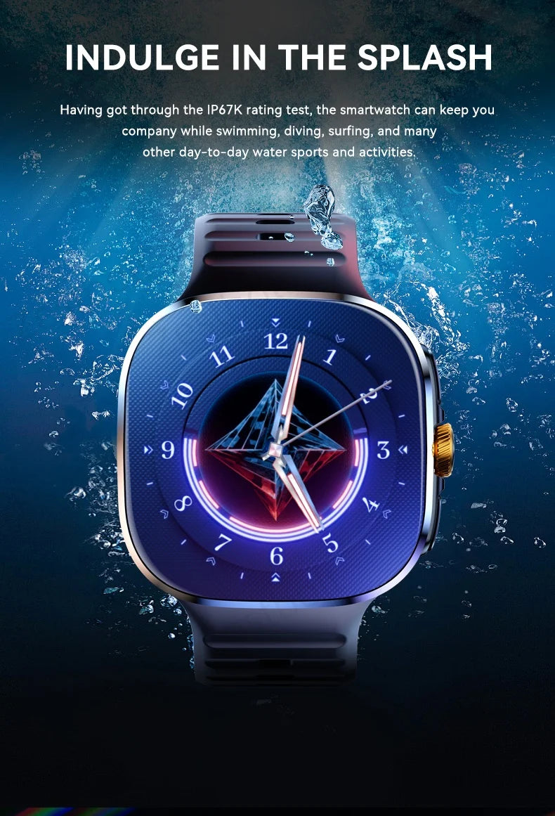 M99 Smartwatch 2.4inch Larger Amoled Screen 12 Panel Menu Smart Watch With 190° Rotating Camera 2100Mah Battery Android 10.0 OS