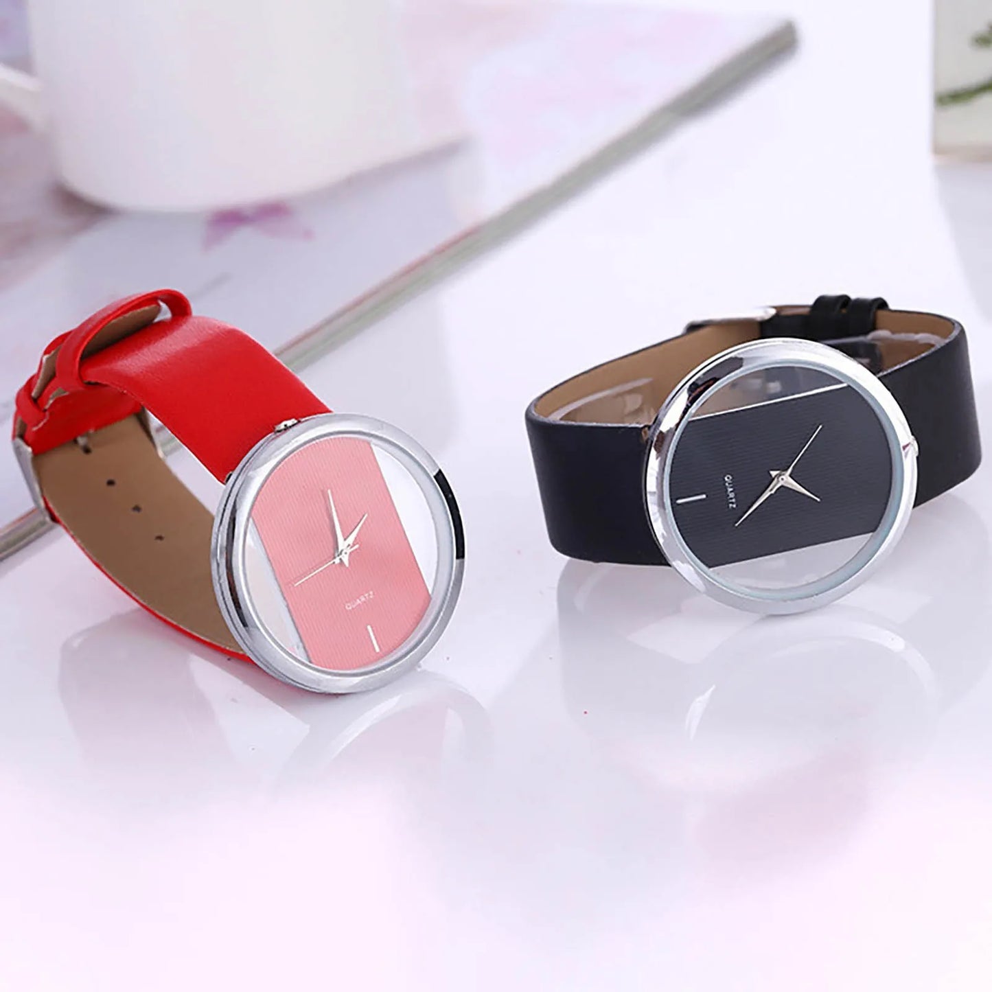 Women'S Simple Quartz Wristwatch Leather Strap Luminous Circular Dial Elegant Ladies Wristwatch Women'S Watch Gift