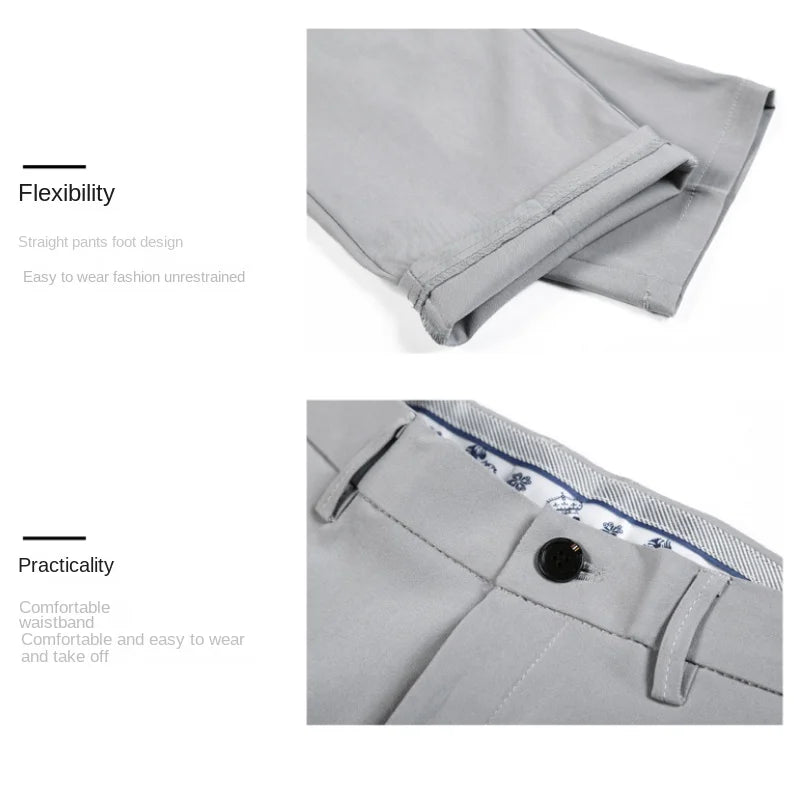Spring Thin Suit Pants Men's Slim Fit Business Casual Pants Drape Stretch Men's