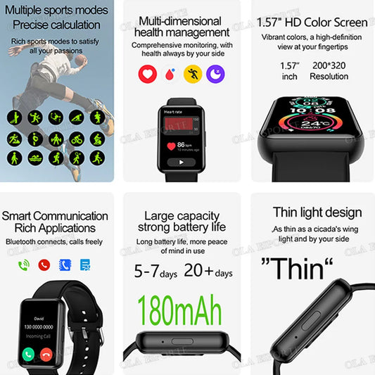 Fashion Smart Watch Women Full Touch Screen Heart Rate Fitness GPS Tracker Waterproof Sports Ladies Men Smartwatch 2025 PK M10