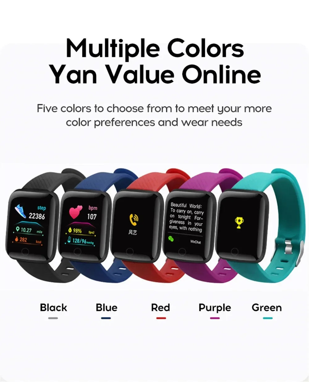 116plus Smart Watch Men Women Bluetooth Connected Phone Music Fitness Multifunctional Sports Bracelet Sleep Monitor Smartwatchs