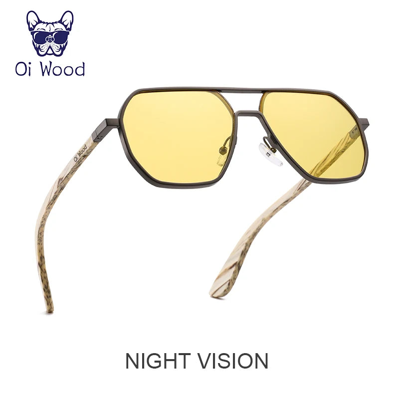 Alloy Sunglasses Men Women Wooden Polarized Sun Glasses Driving
