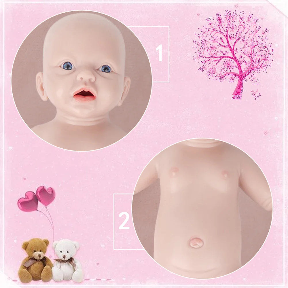 IVITA WG1554 14.96 inch 1.58kg 100% Full Body Silicone Reborn Baby Doll Soft Dolls Realistic Girl Baby DIY Blank Children Toys