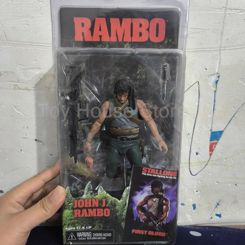NECA Figure First Blood John J Rambo PVC Action Figure Collectible Model Special Forces Soldier Toys Joint Movable Birthday Gift
