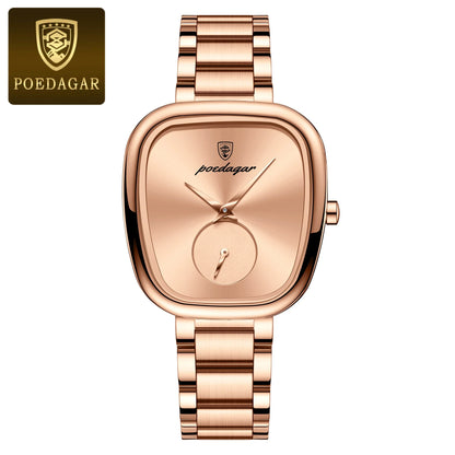 POEDAGAR Luxury Elegant Watch For Woman Waterproof Stainless Steel Quartz Women's Watches Simple High Quality Ladies Wristwatch