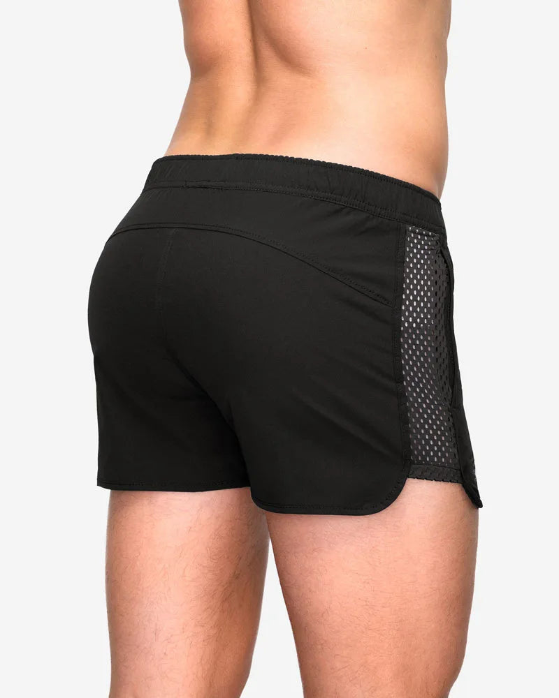 Mens Beach Board Shorts Marathon Pants Elasticity Mesh Breathable Quick Dry Fitness Surfing Sportswear Comfy Loose Home Aro Pant