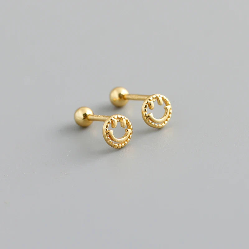 WANTME 925 Sterling Silver Fashion Korean Petal Screw Bead Stud Earrings for Women Charm Ear Bone Piercing Jewelry Accessories