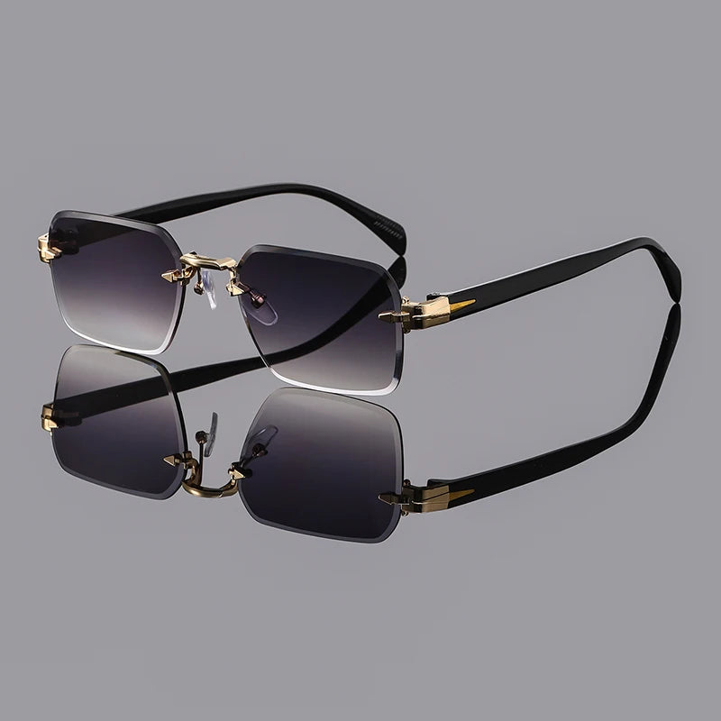 1pc Unisex Multicolor Casual Personality Retro Rimless Square Glasses For Daily Life Outdoor Vacation Beach Street-Photography