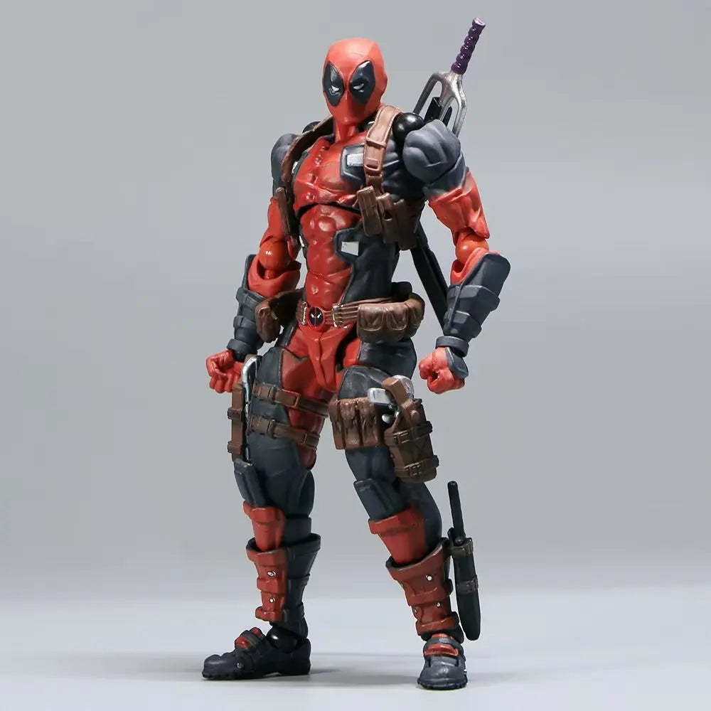 AMAZING YAMAGUCHI Deadpool & Wolverine 2.0 Grey Action Figure Mutants Joint Movable KAIYODO Wade Model Movie Toys for Kids Gift