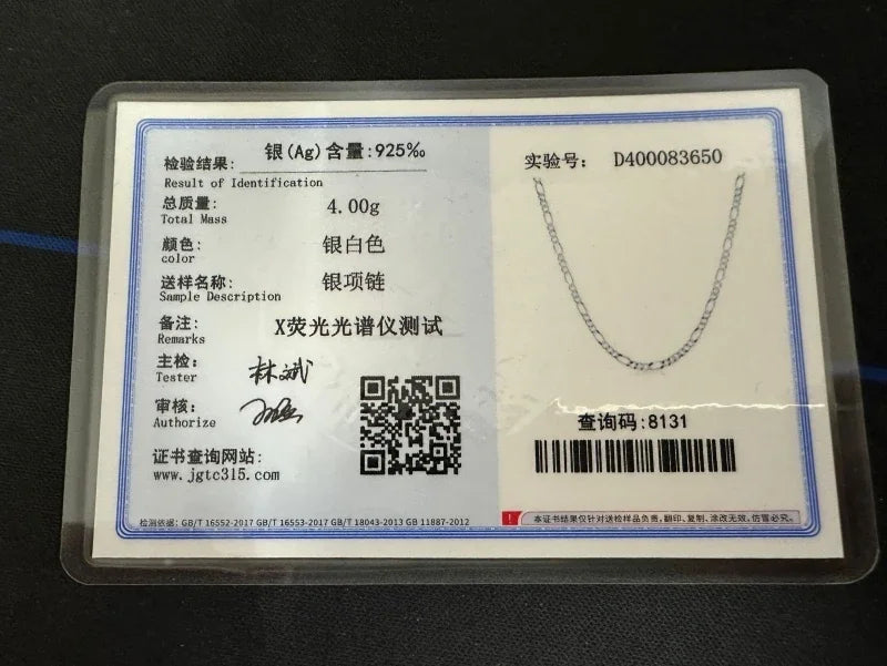 Men's 925 Sterling Silver 2MM/4MM/6MM/8MM/12MM Chain Necklace 16-30 Inch for Man Women Fashion Jewelry High End Necklace