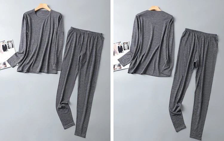 100% Merino Wool Base Layer Set Men 150G Winter Merino Wool Thermal Underwear Sets Lightweight Long Sleeve Top Bottom Pants