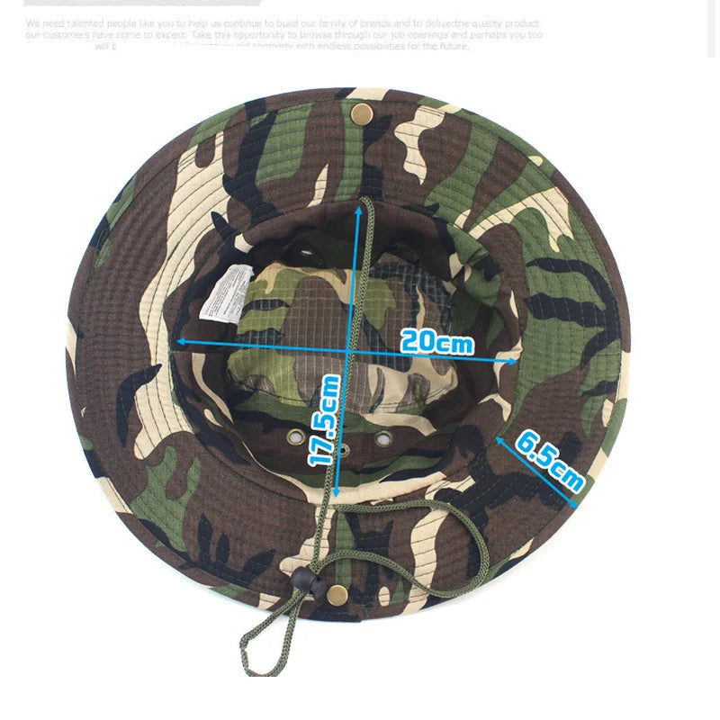Camouflage Tactical Cap Boonie Bucket Hat Caps Camo Men Outdoor Sports