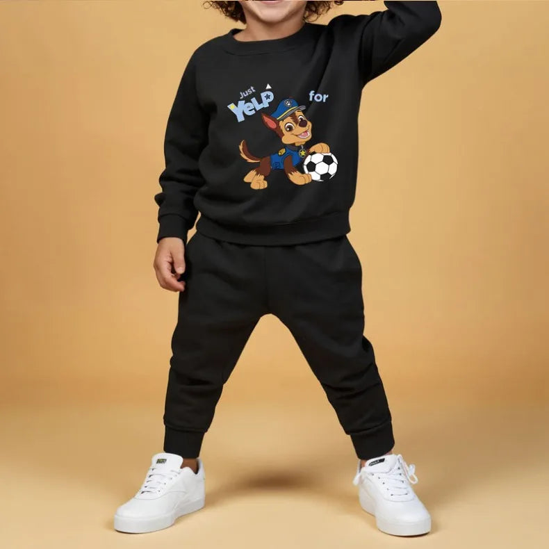 PAW Patrol Spring Fall Boys O Neck Pullover and Sweatpant Two Piece Set Children's Casual Hoodies Sets Kids Sport Clothes Suit