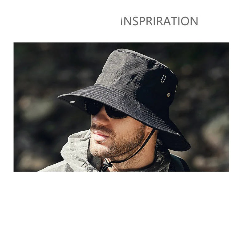 Men's Sunshade Large Eaves Sun Hat Riding Hiking Fishing Outdoor fisherman's Cap