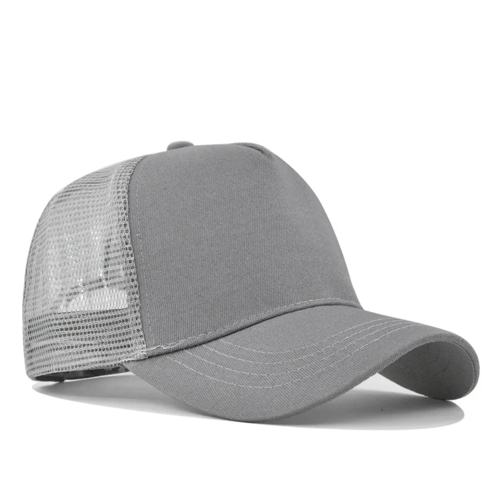 Custom Trucker Hat Logo Cotton Mesh Breathable Baseball Cap Women Men Summer Sunshade Mesh Cap 5 Panels Truck Hat Cap Wholesale