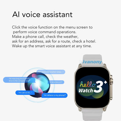 Original Smart Watch Hello 3 Plus Ultra Amoled 49mm 4GB/ROM Whatsapp Reminder Remote Music Voice Assistant Compass Smartwatch