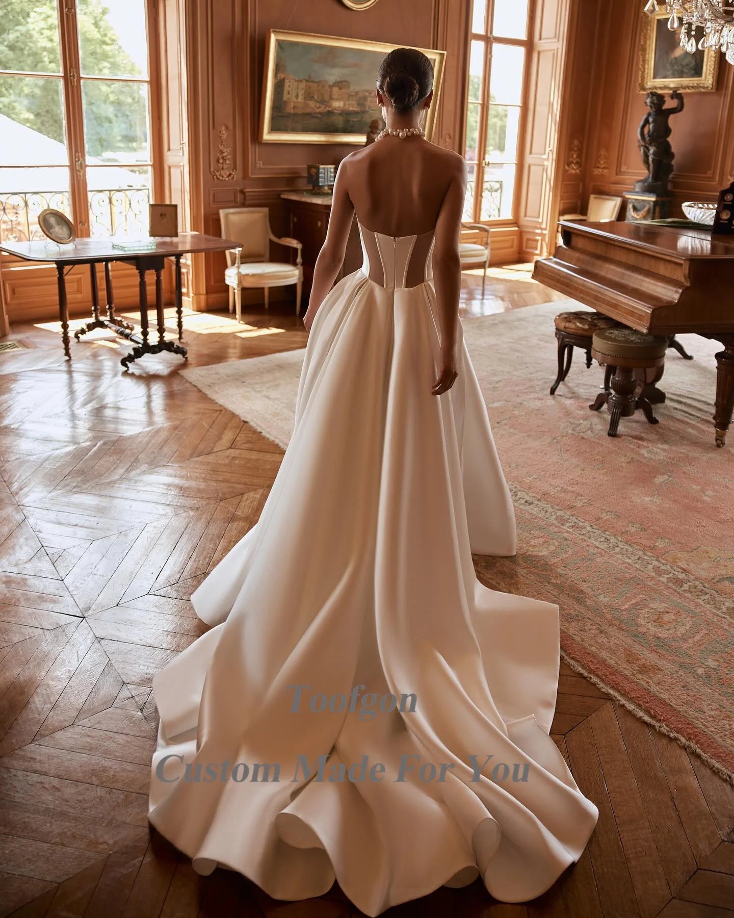 White Bridesmaid Dresses: Wedding Dresses Detachable Long Sleeves Mini Lining