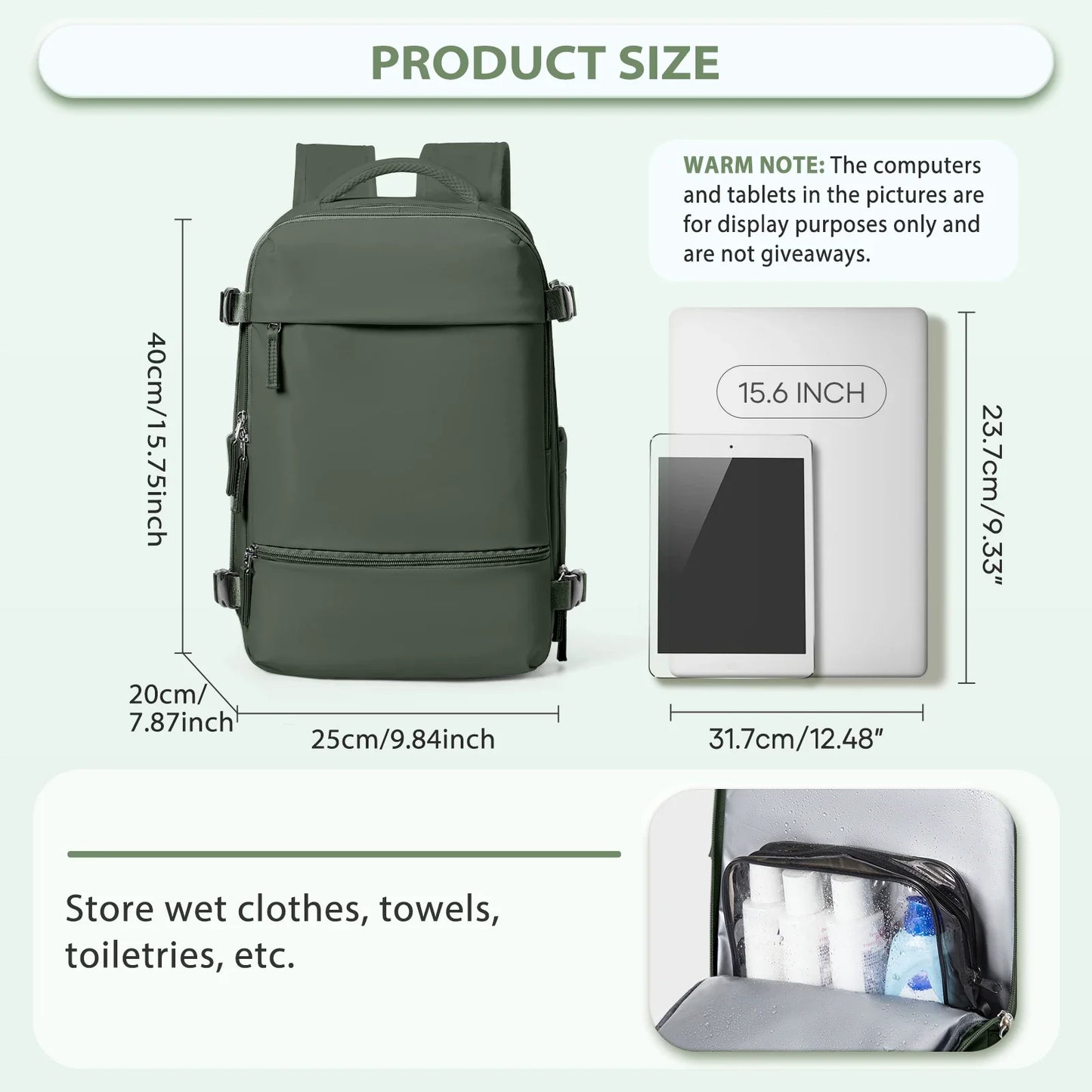 Backpack Travel Cabin Airplane 40x20x25, Backpack Cabin for Ryanair Travel Suitcases 40x30x20 Men Cabin Hand Luggage Anti-theft