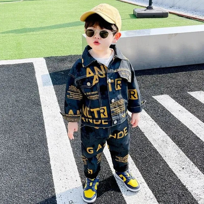 New Spring Autumn Baby Clothes Suit Boys Outfit Sets Korean Baby Boys Coat + Pants Sets Children's Set 2 To 7 years Kids Outfits