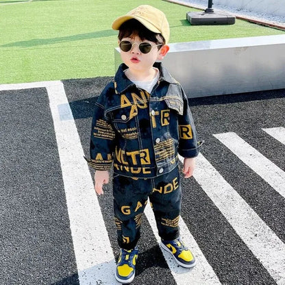 New Spring Autumn Baby Clothes Suit Boys Outfit Sets Korean Baby Boys Coat + Pants Sets Children's Set 2 To 7 years Kids Outfits